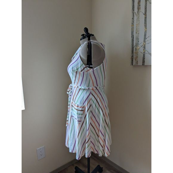ModCloth Looking Back Sleeveless Dress Pastel Stripes - Picture 4 of 8